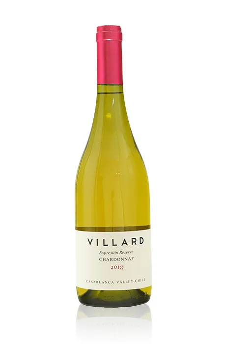 Fles Chardonnay Expresion Reserve uit 2018 van wijnhuis Villard.